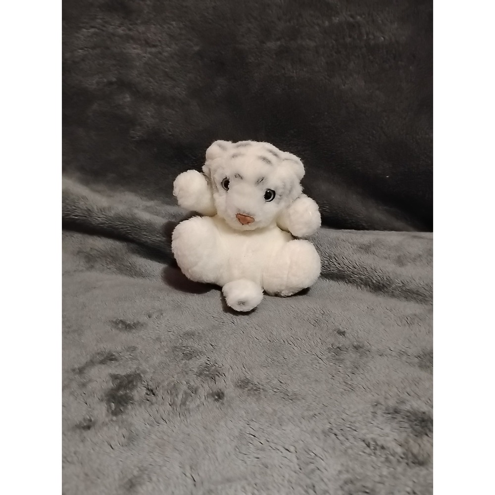 White Tiger W/Black Stripes Plushed Stuffed Animal 8"